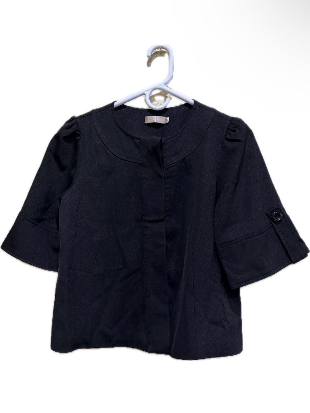 OAMC Cropped Minimalist Structured Blazer Jacket Size M Black Polka Dot Lining